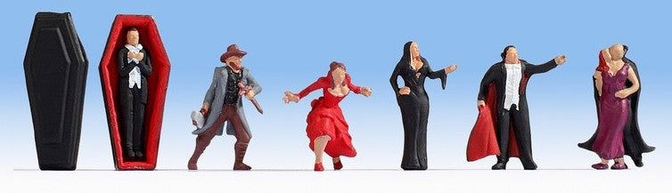 Noch 15801 HO Vampires with Coffin Figures (Set of 6)