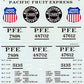 Microscale 24-20 G Scale Pacific Fruit Express 40'' Reefer Cars Decal (Set of 2)