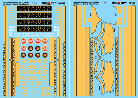 Microscale 48-540 O Canadian National RS-3 Locomotives Decal Sheets (Set of 2)