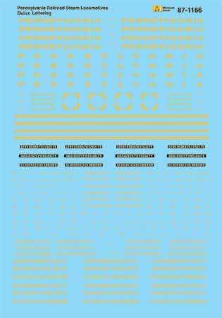 Microscale 87-1166 HO Pennsylvania Railroad Steam Locomotives Decal Sheet
