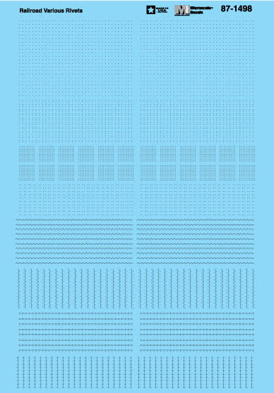 Microscale 87-1498 HO Railroad Various Rivets Decal Sheet