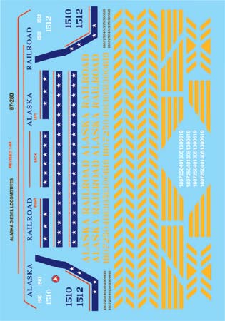 Microscale 87-280 HO 1960-80 Alaska Diesel Including Bicentennial Decal Sheet