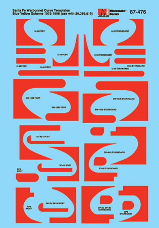 Microscale 60-476 N SPSF Kodachrome Merger Scheme Diesel-Curve Decal Sheet