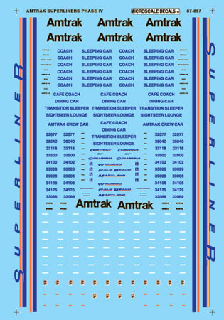 Microscale 60-867 N 1994+ Amtrak 