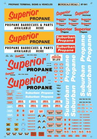 Microscale 60-941 N 1955+ Propane Terminal Signs and Vehicles Signs Decal Sheet