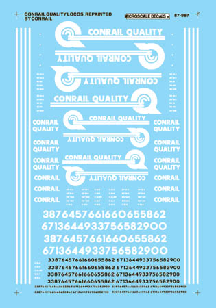 Microscale 87-987 HO 1995+ Conrail Quality Scheme Diesel Decal Sheet