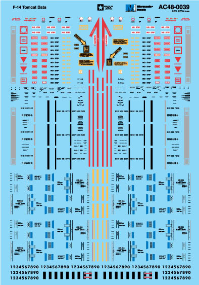 Microscale AC48-0039 1:48 F-14 Tomcat Data Aircraft Decal Sheet