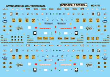 Microscale 60-4117 N 1980+ International Cargo 20', 40 & 45' Data Decal Sheet