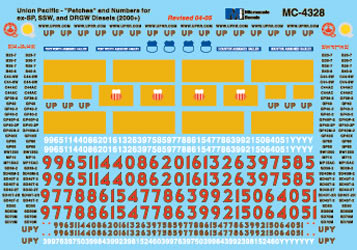 Microscale MC-4328 HO Union Pacific Renumbered Diesels Decal Sheet