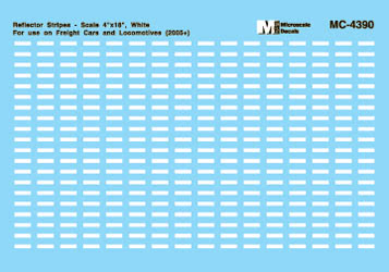 Microscale 60-4390 N 4x18" Data Reflector Stripes Waterslide Decal Sheet