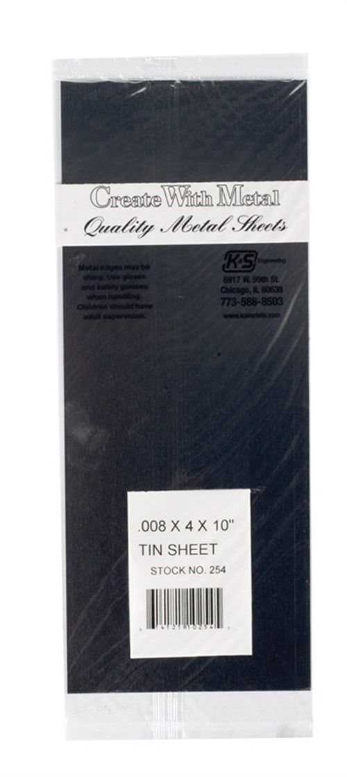 K&S 254 .008" x 4" x 10'' Easy Soldier Tin-Plated Sheet