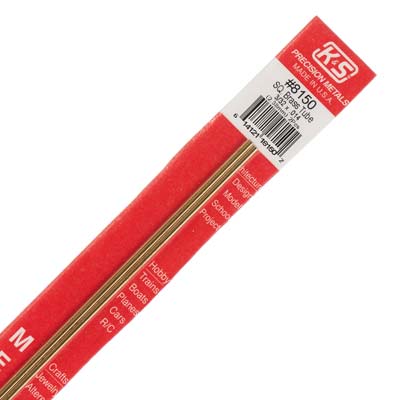 K&S 8150 3/32" x .014" x 12" Square Brass Tube (Pack of 2)