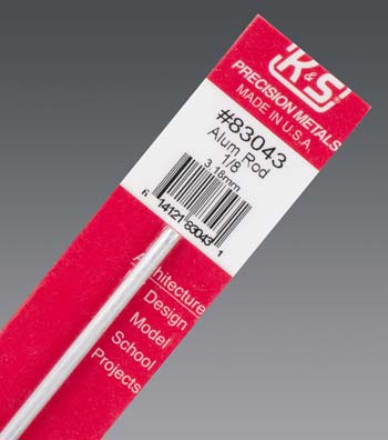 K&S 83043 1/8" x 12" Round Aluminum Rod