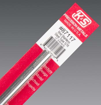 K&S 87117 5/16" x 12" Round Stainless Steel Tube