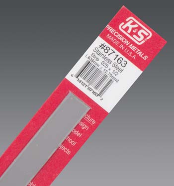 K&S 87163 .025'' x 1/2'' x 12'' Stainless Steel Strip
