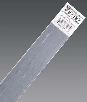K&S 87167 .025'' x 1'' x 12'' Stainless Steel Strip