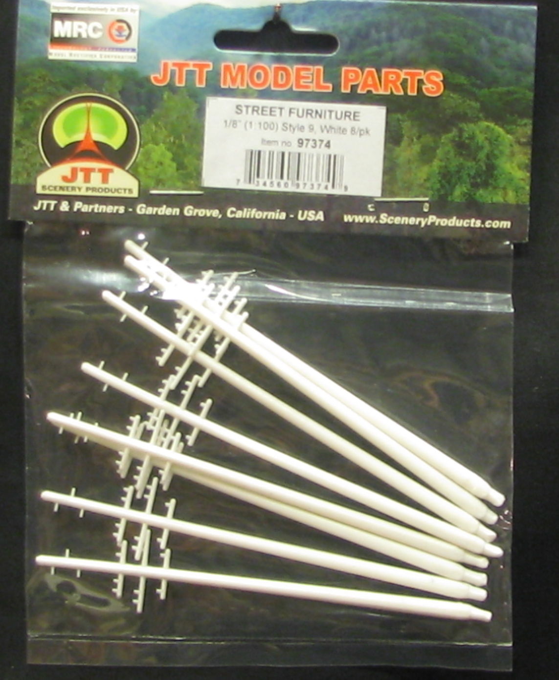 JTT Scenery Products 97374 1/8"(1:100) Scale Light Utility Poles #9 (Pack of 8)