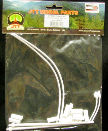 JTT Scenery Products 97310 1/4" White Light Pole #2 (Pack of 2)