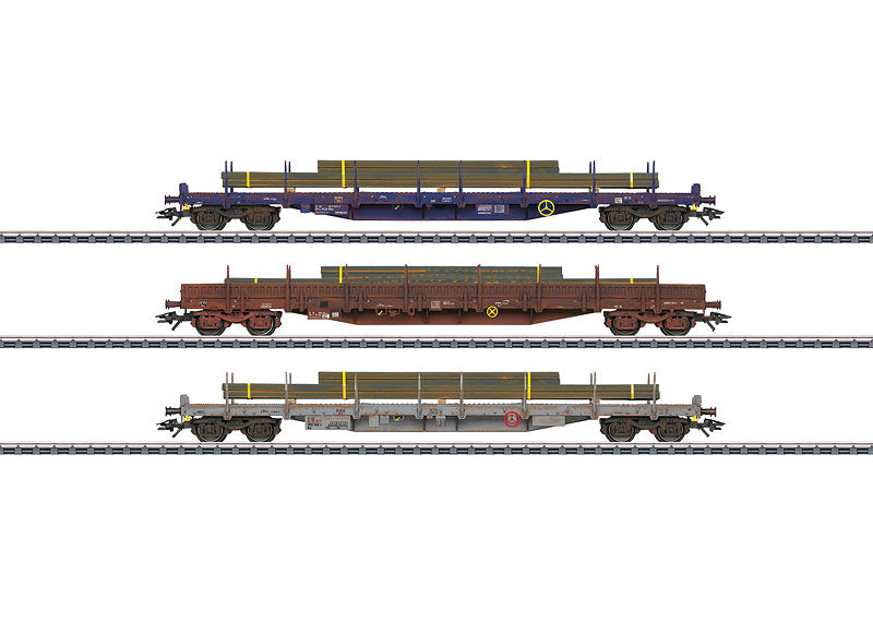 Marklin 47050 HO Scale Flat Car Set (3)