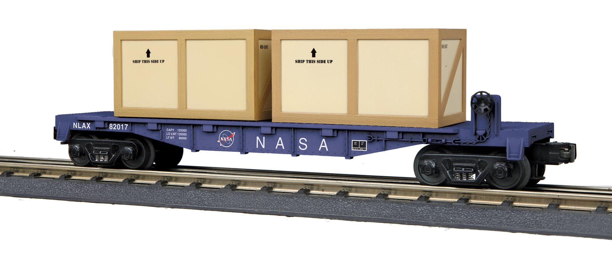 MTH 30-76705 O NASA Flat Car with 2 Crates #82017