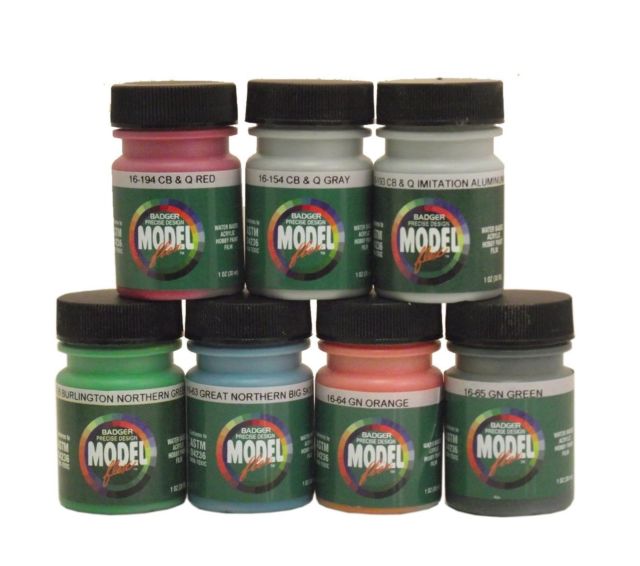 Badger 1715 Pacific Northwest Railroad Modelflex Acrylic Paints #1 (Set of 7)