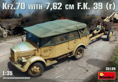MiniArt 35189 1:35 German Kfz 70 Personnel Car with 7.62cm FK39 Gun (Set of 2)