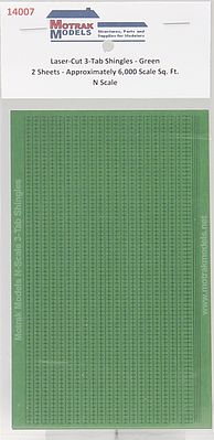 Motrak Models 14007 N 3-Tab Shingles Green (Pack of 2)