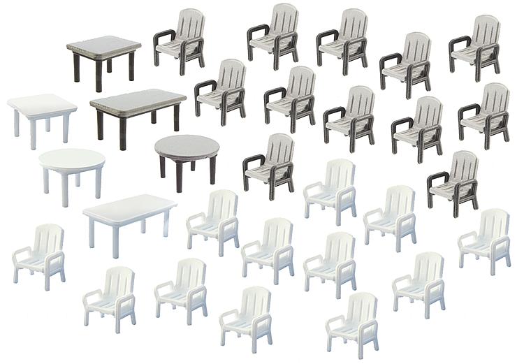 Faller 180439 HO 24 Garden Chairs and 6 Tables