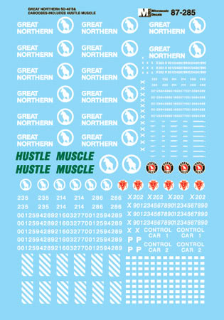 Microscale 87-285 HO 1967-1970 Great Northern Cabooses Decal Sheet