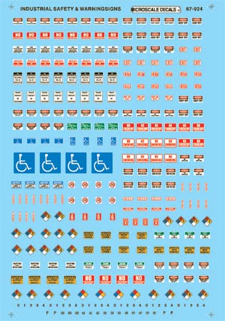 Microscale 87-924 HO 1985+ Industrial Signs Safety & Warning Signs Decal Sheet