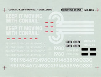 Microscale 60-4255 N Conrail B23-7 w/Keep It Moving It Slogan Diesel Decal Sheet