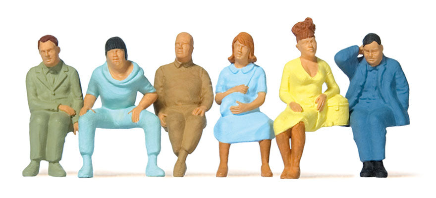 Preiser 65501 O Seated Passengers Figures (Set of 6)