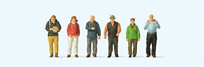Preiser 10699 HO Hikers, Backpackers & Wanderers Figures (Set of 6)