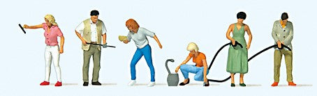 Preiser 10709 HO Filling Up At The Gas Station Figures (Set of 6)
