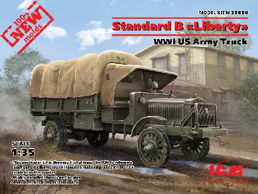 ICM 35650 1:35 WWI US Standard B Liberty Army Truck (New Tool) Vehicle Kit