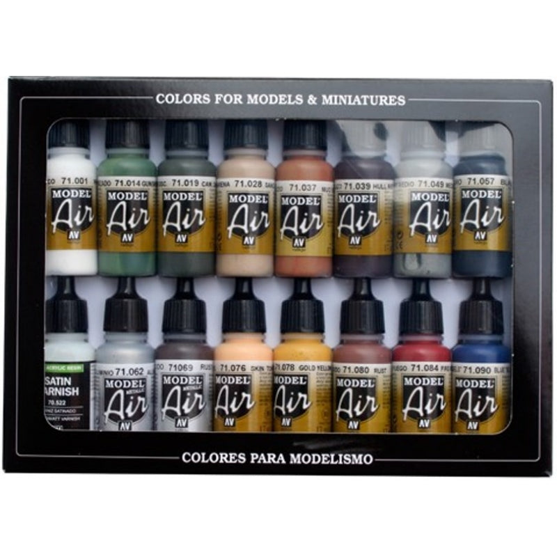 Vallejo Paint 71191 Railway Colors Model Air Acrylic Airbrush Paints (Set of 16)