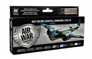 Vallejo Paint 71148 RAF Coastal Command 1939-45 Model Air Paints (Set of 8)