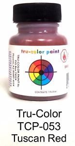 Tru-Color 2053 Railroad Color Acrylic Paint Tuscan Red - 2 oz. Bottle