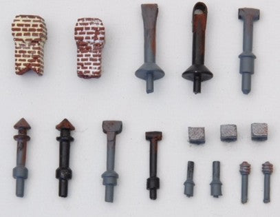 JL Innovative Design 494 HO Roof Stacks, Vents & Chimney Details (Set of 16)