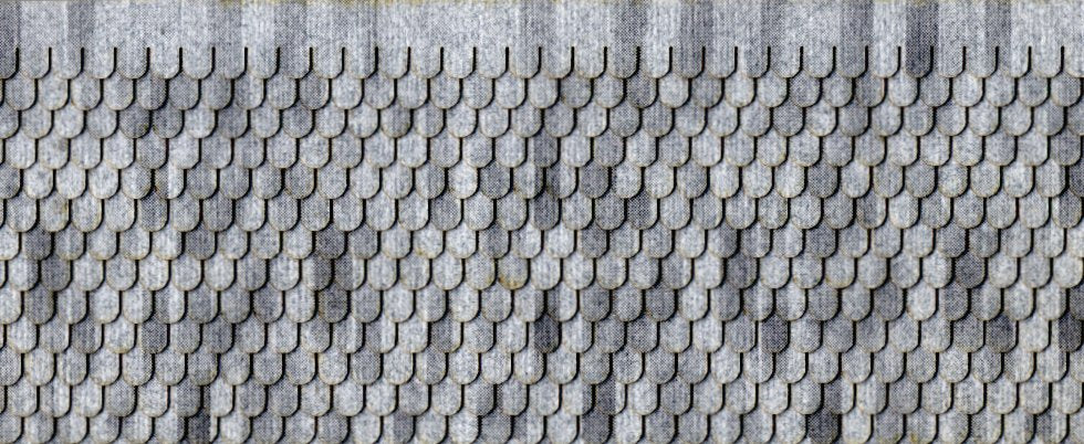 Northeastern Scale Lumber HOSHG5B1 HO 3" x 7-3/4" Gray Fishscale Shingle
