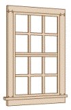 Northeastern Scale Lumber 95013 HO 36x64" 6/6 2-Hung Window Glazing (Pack of 12)