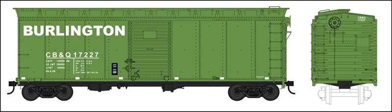 Bowser 42701 HO Chicago Burlington & Quincy 40' Boxcar RTR #17293
