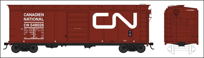 Bowser 42703 HO Canadian National 40' Boxcar RTR #548028