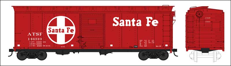 Bowser 42734 HO Atchison Topeka Santa Fe 40' Boxcar RTR #144486