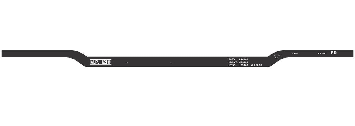 Tichy 10268N N Missouri Pacific 58' Drop Center Flat Car Decal Set