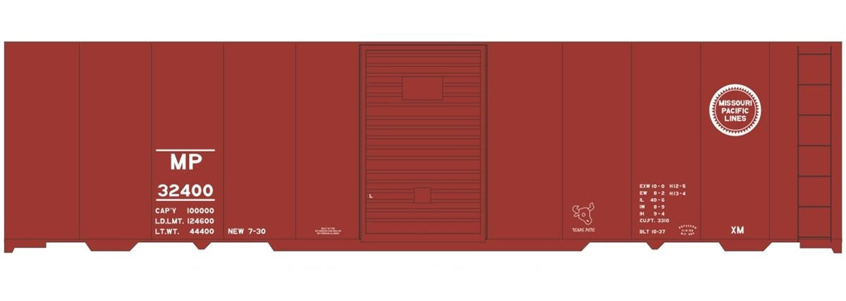 Tichy 10266 HO Missouri Pacific 40'' Steel Boxcar Railroad Decal Set