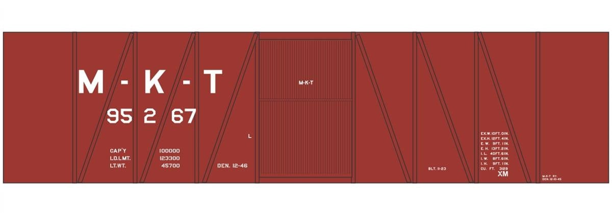 Tichy 10261N N Missouri-Kansas-Texas 40' SS Wood Boxcar Decal Set