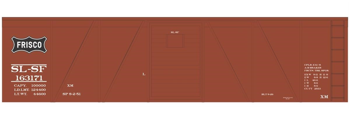Tichy 10300N N St. Louis-San Francisco 40' Single-Sheathed Boxcar RR Decal Set