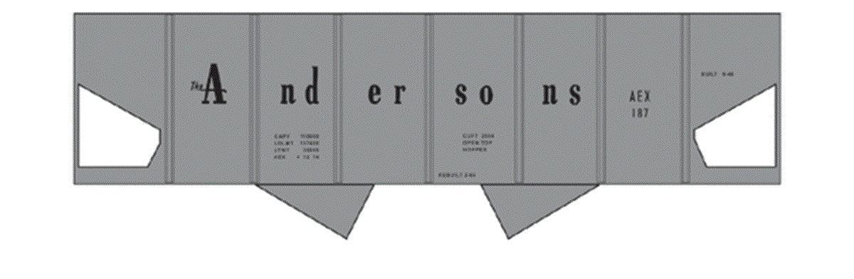 Tichy 10149 HO The Andersons 2-Bay Panel Hopper (Gray Car) Railroad Decal Set