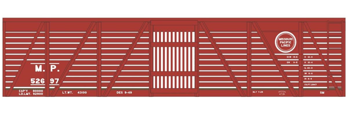 Tichy 10284N N Missouri Pacific 40' Wood Stockcar Decal Set